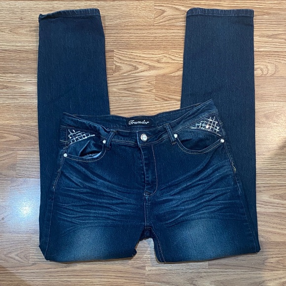 Women's Dark Blue Trumder Jeans - Picture 1 of 7